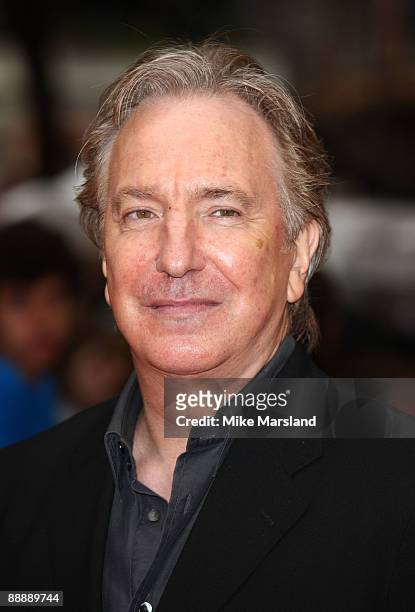 Alan Rickman attends the UK Premiere of Harry Potter and the Half-Blood Prince at Odeon Leicester Square on July 7, 2009 in London, England.