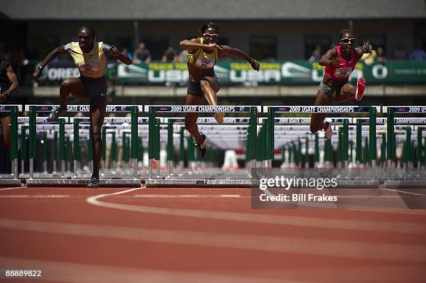 Outdoor Championships: Demu Cherry in action during Women's 100M Hurdles Final at Hayward Field. Eugene, OR 6/28/2009 CREDIT: Bill Frakes