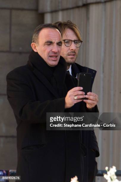Nikos Aliagas during Johnny Hallyday's funeral at Eglise De La Madeleine on December 9, 2017 in Paris, France. France pays tribute to Johnny...