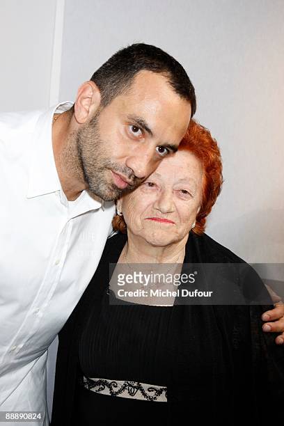 Riccardo Tisci and his mother attends the Givenchy Haute Couture A/W 2010 Fashion show at Parc Georges Brassens on July 7, 2009 in Paris, France.