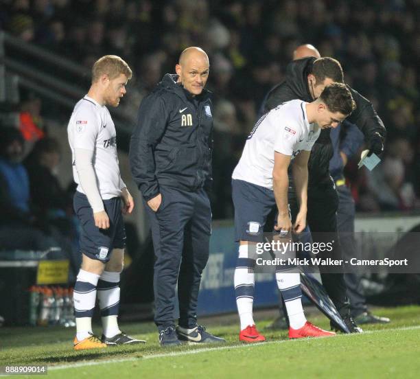 Preston North End's Manager Alex Neil makes a double substitution during the Sky Bet Championship match between Burton Albion and Preston North End...