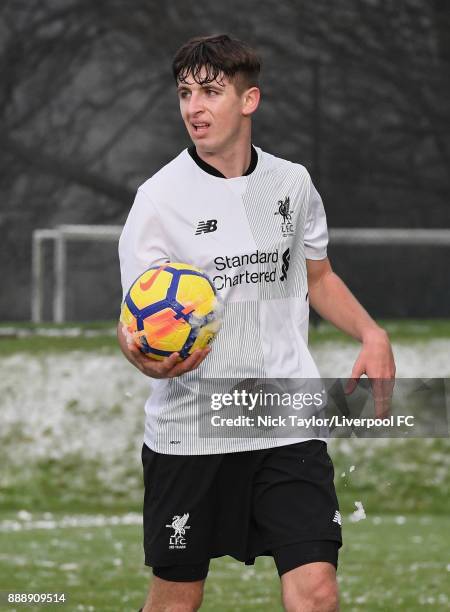 Anthony Glennon of Liverpool during the Manchester United v Liverpool U18 Premier League game at The Cliff on December 9, 2017 in Salford, England.