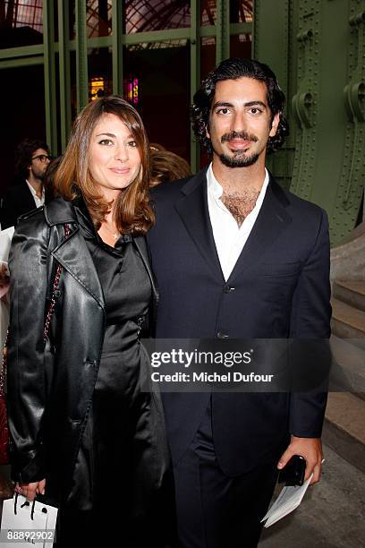 Abdallah Hariri and his wife attend the Chanel fashion show, a part of the Paris high fashion Week A/W 2009/10 at Grand Palais on July 7, 2009 in...