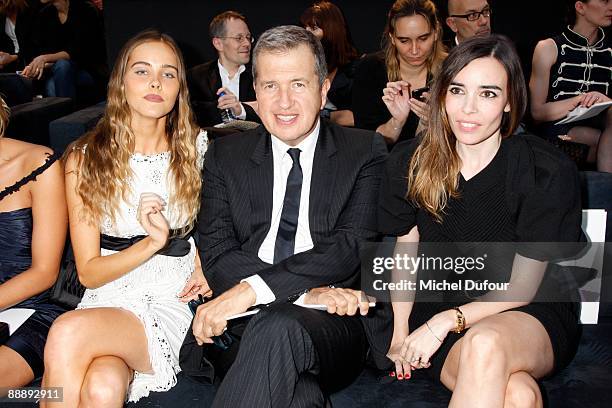 Isabel Lucas, Mario testino and Elodie Bouchez attend the Chanel fashion show, a part of the Paris high fashion Week A/W 2009/10 at Grand Palais on...