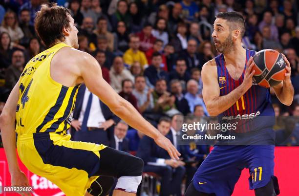 Jan Vesely and Juan Carlos Navarro during the match between FC Barcelona v Fenerbahce corresponding to the week 11 of the basketball Euroleague, in...