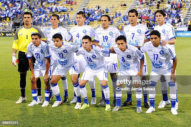 The El Salvador starting eleven poses for a photo before taking on Canada at Crew Stadium on July 7, 2009 in Columbus, Ohio.