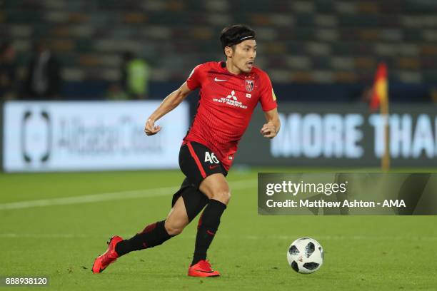 Ryota Moriwaki of Urawa Red Diamonds in action during the FIFA Club World Cup UAE 2017 match between Al Jazira and Urawa Red Diamonds at Zayed Sports...