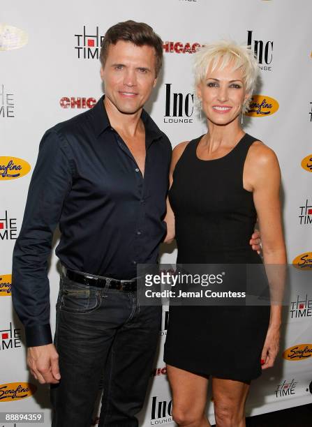 Actor Brent Barrett and actress Amra-Faye Wright attend the afterparty held at the Time Hotel for the Broadway production of "Chicago" at the...