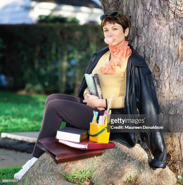 Twenty years on, American actress Dinah Manoff recreates her role as Marty in the 1978 musical film 'Grease'. A photoshoot for People Magazine - pub....