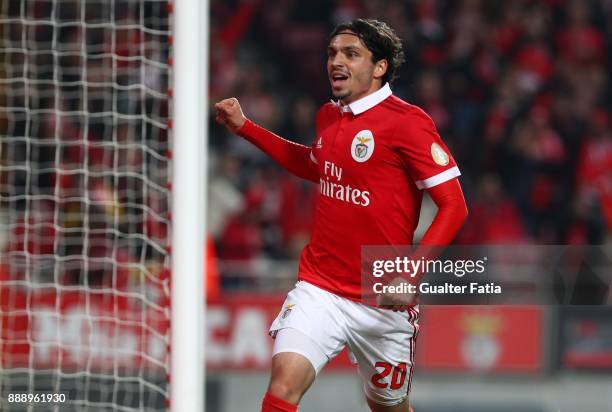Benfica midfielder Filip Krovinovic from Croatia celebrates after scoring a goal during the Primeira Liga match between SL Benfica and GD Estoril...