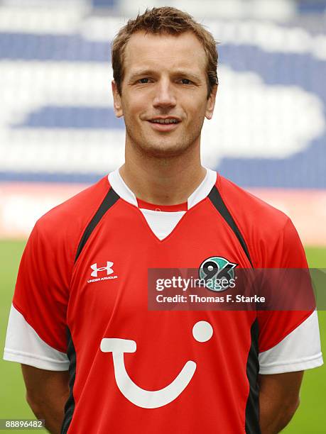 Arnold Bruggink poses during the Bundesliga Team Presentation of Hannover 96 at the AWD Arena on July 8, 2009 in Hanover, Germany.