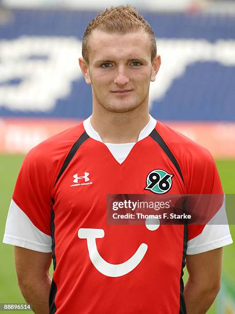 Konstantin Rausch poses during the Bundesliga Team Presentation of Hannover 96 at the AWD Arena on July 8, 2009 in Hanover, Germany.