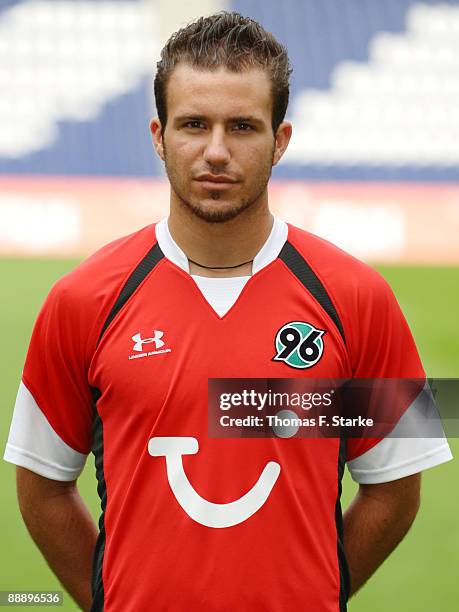 Sofien Chahed poses during the Bundesliga Team Presentation of Hannover 96 at the AWD Arena on July 8, 2009 in Hanover, Germany.