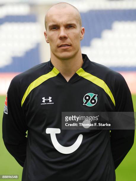 Robert Enke poses during the Bundesliga Team Presentation of Hannover 96 at the AWD Arena on July 8, 2009 in Hanover, Germany.