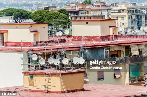rooftops in scafati, suburb of  naples, italy - scafati stock pictures, royalty-free photos & images
