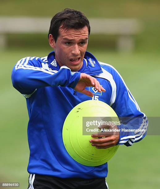 Piotr Trochowski reacts during a training session at day three of the Hamburger SV training camp on July 8, 2009 in Laengenfeld, Austria.