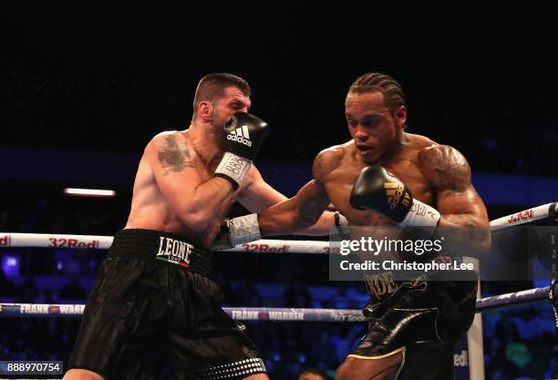 Anthony Yarde in action as he beats Nikola Sjekloca in the WBO Intercontinetal Light-Heavyweight Championship fight at Copper Box Arena on December...