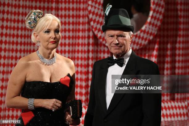 Marquise Roberta Gilardi Sestito and her husband Donato Sestito arrive for a Surrealist Dinner Party at the Monte Carlo Casino in Monaco on December...