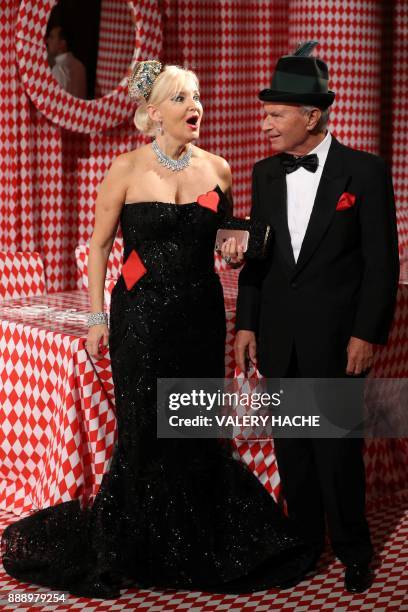 Marquise Roberta Gilardi Sestito and her husband Donato Sestito arrive for a Surrealist Dinner Party at the Monte Carlo Casino in Monaco on December...