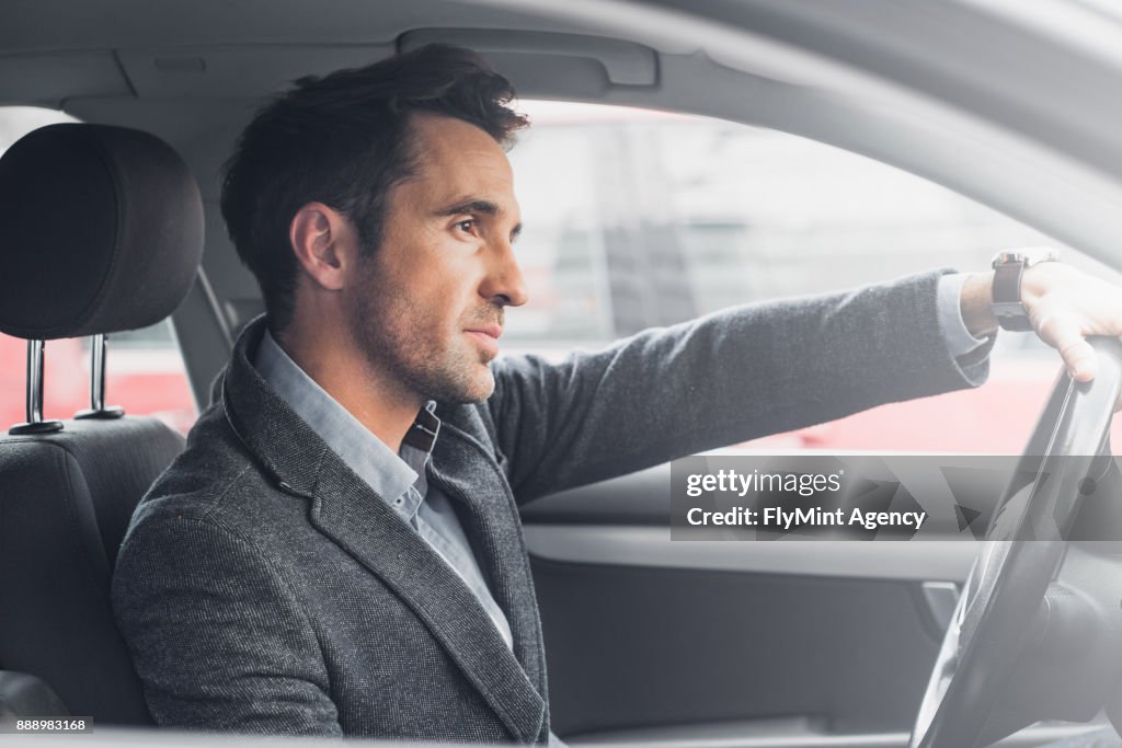 Geschäftsmann, die Fahrt zur Arbeit