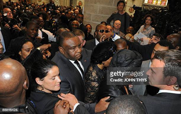 Former Democratic Republic of Congo Vice President Jean-Pierre Bemba arrives on July 8, 2009 at the Saints Michel and Gudule cathedral in Brussels to...