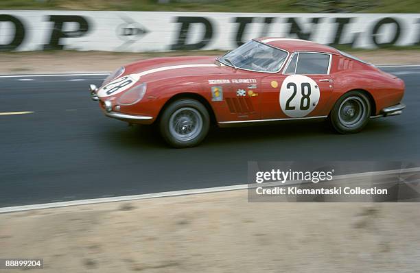 The Le Mans 24 Hours; Le Mans, June 10-11, 1967. The Ferrari 275GTB/C which was driven to 11th place for Scuderia Filipinetti by Rico Steinmann and...