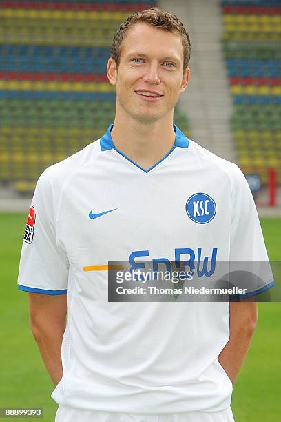 Michael Mutzel is seen during the Second Bundesliga team presentation of Karlsruher SC at the Wildpark Stadium on July 8, 2009 in Karlsruhe, Germany.