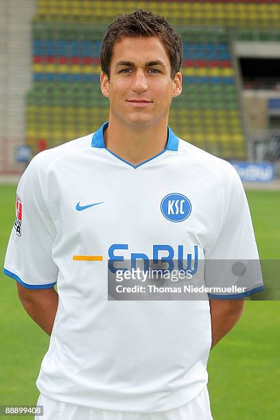 Andreas Schaefer is seen during the Second Bundesliga team presentation of Karlsruher SC at the Wildpark Stadium on July 8, 2009 in Karlsruhe,...