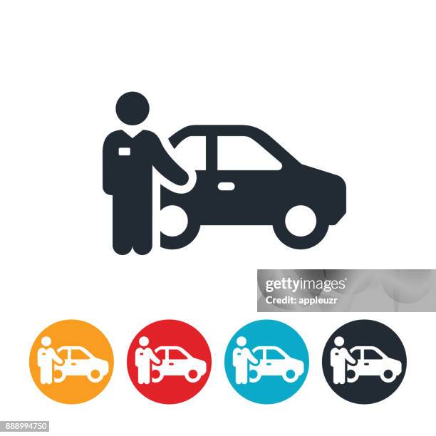 stockillustraties, clipart, cartoons en iconen met valetparking pictogram - parking valet