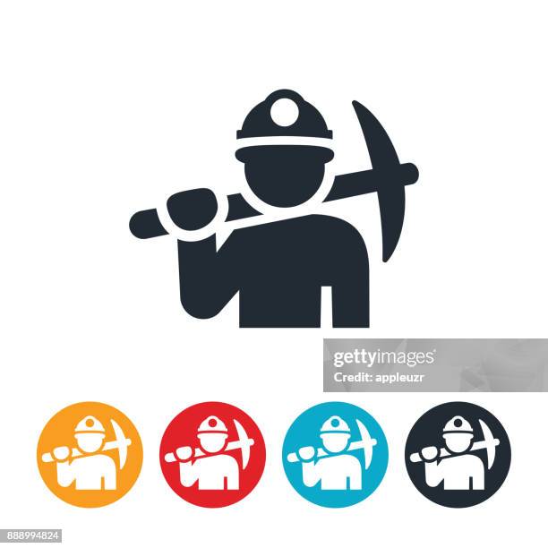 coal miner icon - miner icon stock illustrations
