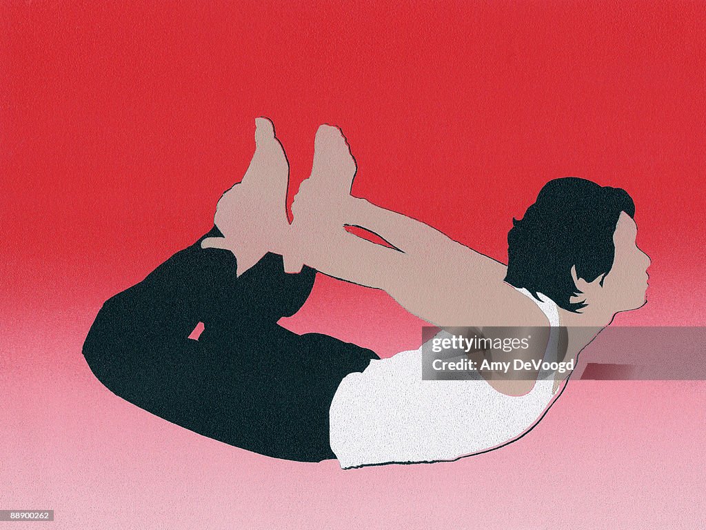 Man in bow pose