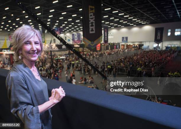 Actress Lin Shaye attends Brazil Comic Con 2017, Insidious: The Last Key Panel attends Brazil Comic Con 2017 on December 9, 2017 in Sao Paulo, Brazil.