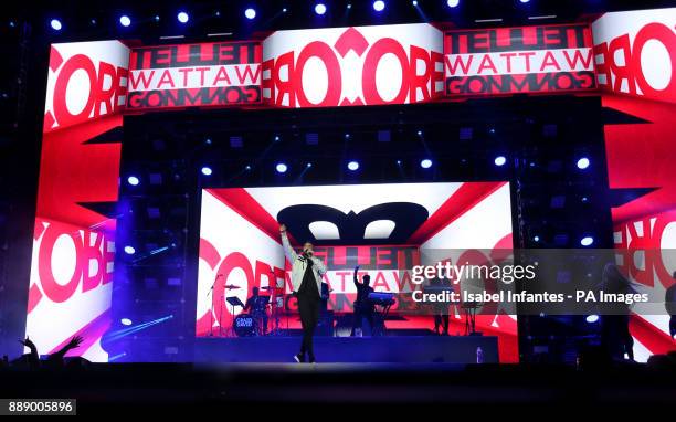 Craig David performs on stage during day one of Capital's Jingle Bell Ball with Coca-Cola at London's O2 Arena.