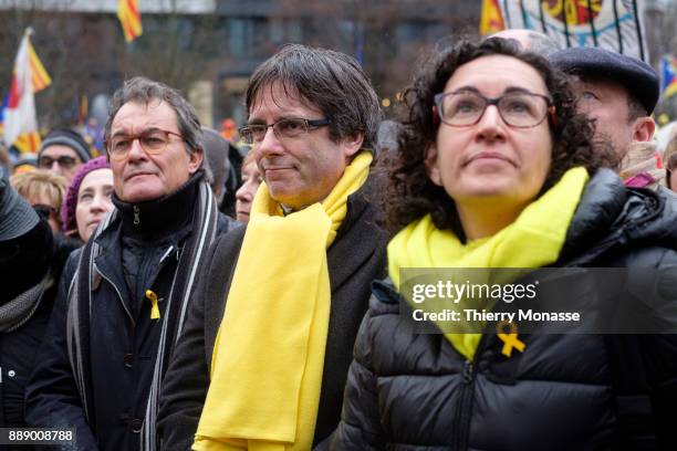 Former President of the Generalitat of Catalonia Artur Mas , Ousted Catalan leader Carles Puigdemont and the General Secretary of the Republican Left...
