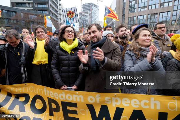 From Left: Former President of the Generalitat of Catalonia Artur Mas, Ousted Catalan leader Carles Puigdemont, General Secretary of the Republican...