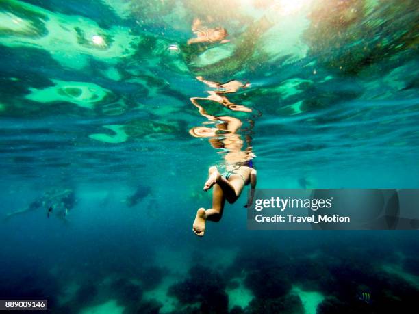 woman snorkeling in phuket, thailand - phuket province stock pictures, royalty-free photos & images