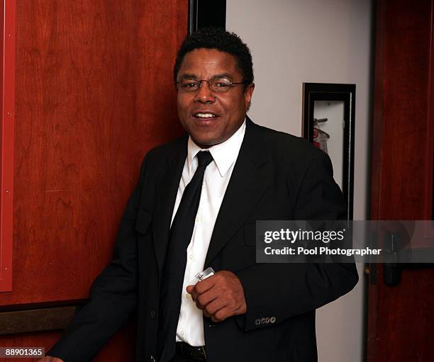 Tito Jackson exits the courtroom during a break in Michael Jackson's child molestation trial at Santa Barbara County Superior Court on March 10, 2005...