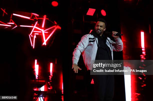 Craig David performs on stage during day one of Capital's Jingle Bell Ball with Coca-Cola at London's O2 Arena.