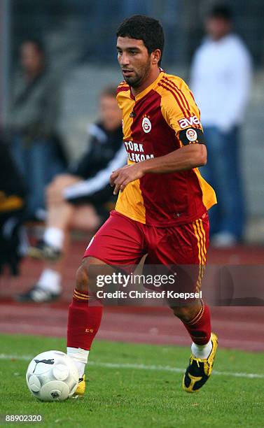 Arda Turan of Galasataray runs with the ball during the Zayon Cup match between Galatasaray Istanbuch and Wydad AC Casablanca at the Lorheide stadium...