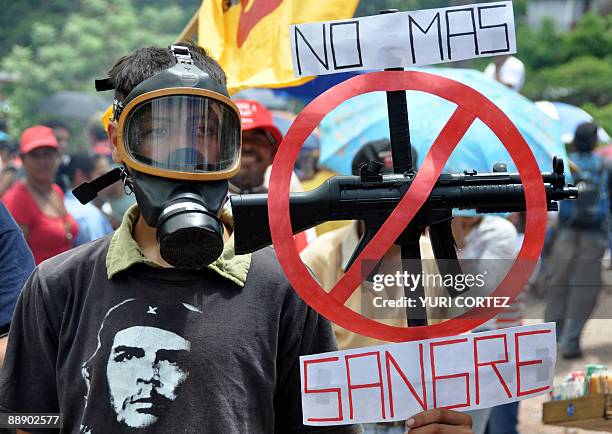 Supporters of ousted Honduran President Manuel Zelaya block a road that leads to Nicaragua during a protest against the military coup in the...