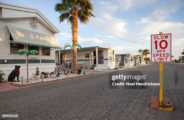 trailer park community - yuma arizona stock pictures, royalty-free photos & images