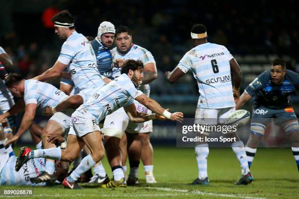 Maxime Machenaud of Racing 92 during the European Champions Cup match between Castres and Racing 92 on December 9, 2017 in Castres, France.