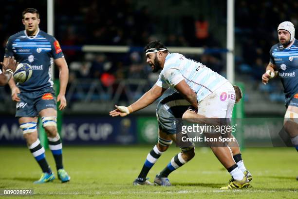 Ben Tameifuna of Racing 92 during the European Champions Cup match between Castres and Racing 92 on December 9, 2017 in Castres, France.