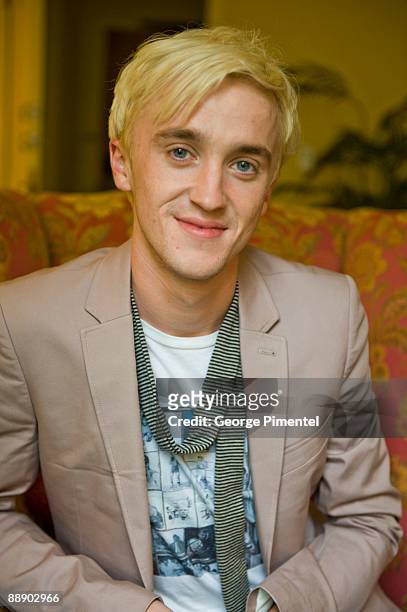 Tom Felton visits Toronto to promote Harry Potter & The Half Blood Prince at the Fairmont Hotel on July 8, 2009 in Toronto, Canada.