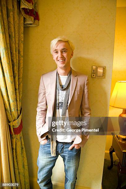 Tom Felton visits Toronto to promote Harry Potter & The Half Blood Prince at the Fairmont Hotel on July 8, 2009 in Toronto, Canada.