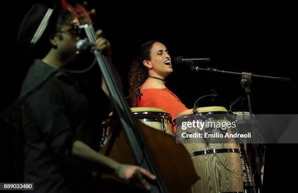 Israeli singer Achinoam Nini, also known as Noa performs live on stage during Noa e Band In Love Medicine - La Musica Dei Cieli @OGR on December 9,...