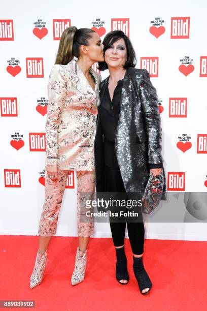 German presenter Sophia Thomalla and her mother German actress Simone Thomalla attend the 'Ein Herz fuer Kinder Gala' at Studio Berlin Adlershof on...