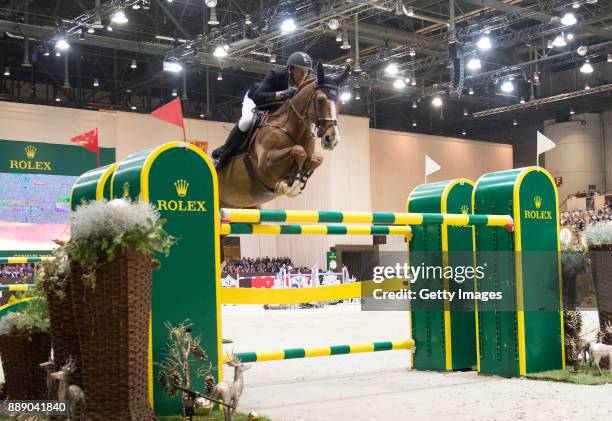 Kevin Staut riding Reveur de Hurtebise HDC FRA Winner at Palexpo on December 9, 2017 in Geneva, Switzerland.