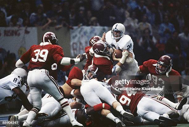 Sugar Bowl: Penn State Mike Guman in action, attempting 4th down touchdown vs Alabama Barry Krauss , Murray Legg , Rich Wingo , and Marty Lyons...