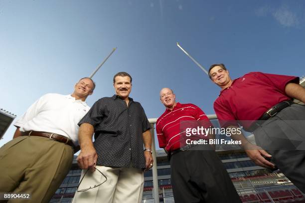 Where Are They Now: Portrait of Alabama linemen who made Goal Line Stand during 1979 Sugar Bowl Marty Lyons, Barry Krauss, Rich Wingo and Murray Legg...